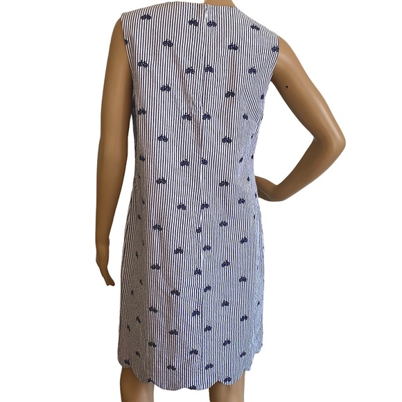 CYNTHIA ROWLEY  | BICYCLE & STRIPES SLEEVELESS SHIFT DRESS  SZ 8 - Picture 2 of 16